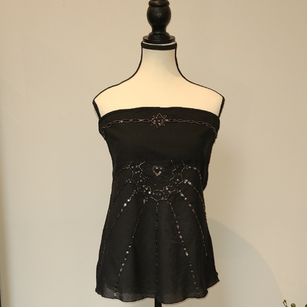 Costa Blanca Black Strapless Top